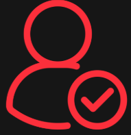 user with check mark