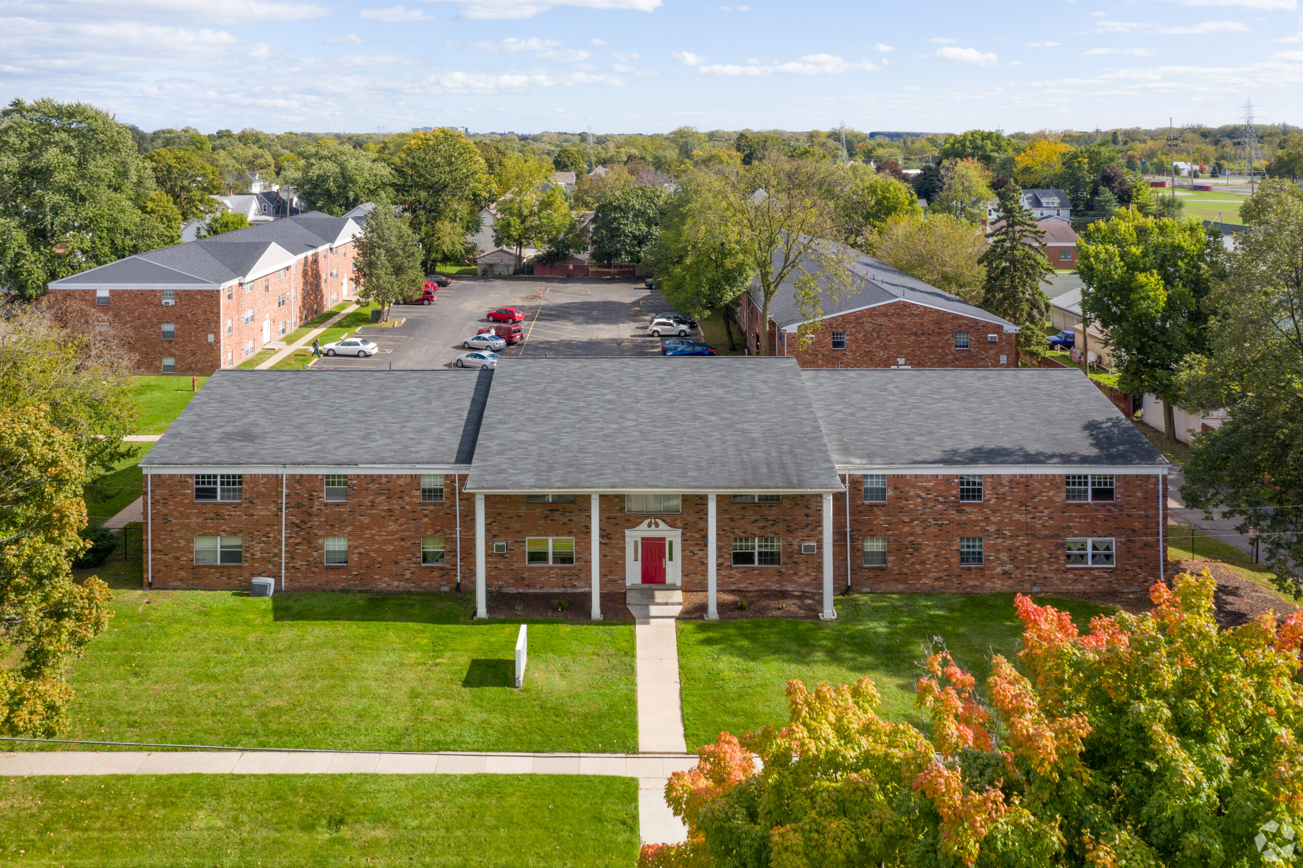 Washington Arms Apartments from a skyview
