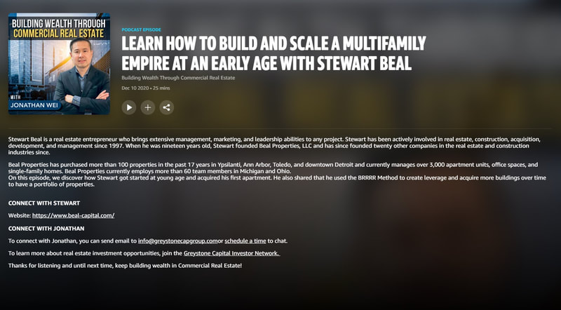 Link to Building wealth through commercial real estate podcast on Amazon music
